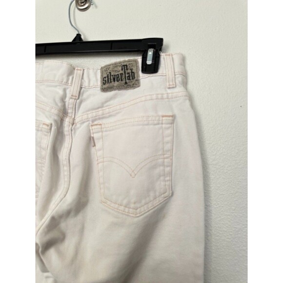 Levi's Lowcut Silver Tab Vintage Jeans White Zip Fly Straight Leg Cotton Size 28 - Picture 8 of 11